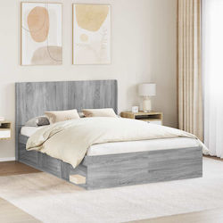 vidaXL Wooden Bed Headboard Gray 166.5x100cm