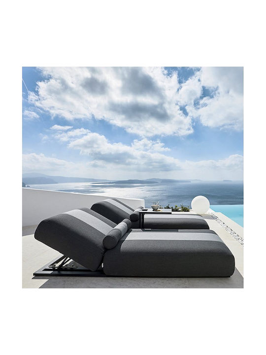 Алуминиев Шезлонг Luxury С Възглавница Сив 213x90x30см