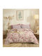 Cokitex Marta Nala Set Bed Sheets Double with Rubber Hugger 150x200+30cm Mulberry 4 Pieces