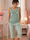 MISS MELINA Summer Women's Mint Pyjama Set