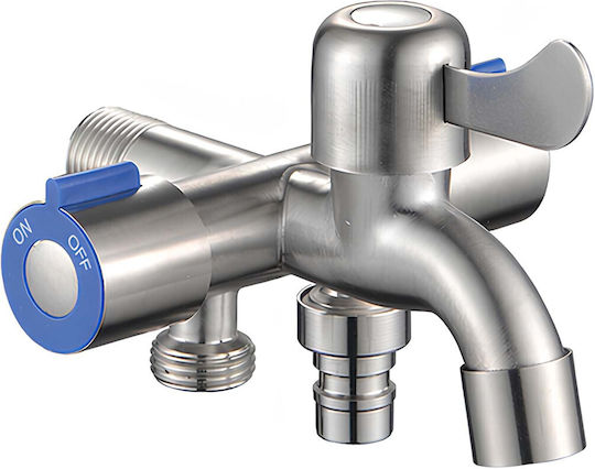 Avizar Multi-function 3/4-inch Electroplated Stainless Steel Tap Control Valves Silver
