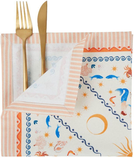 Coral Coast Prosop De Servire Din Bumbac 42x42cm Portocaliu Lungime 42cm X Lățime 42cm X Înălțime 1cm