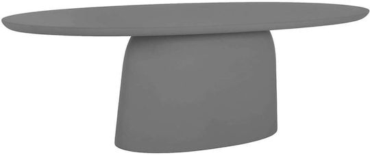 Ovaler Esszimmertisch aus Beton Grau 200x100x75cm