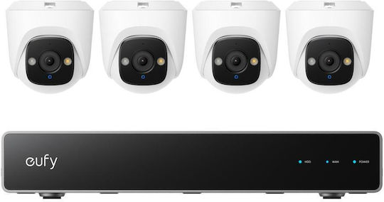 Eufy Eufy Kameraüberwachungssystem 4 IP-Kameras 8MP mit Rekorder & Festplatte 2TB