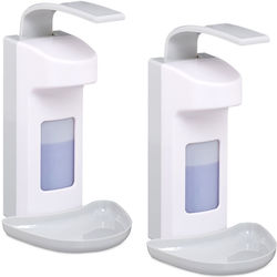 Set 2 Spender Desinfektionsmittel Flüssigseife Relaxdays 500 Ml Kunststoff Weiß Set 2 Spender Desinfektionsmittel Flüssigseife Relaxdays 500 Ml Kunststoff Weiß
