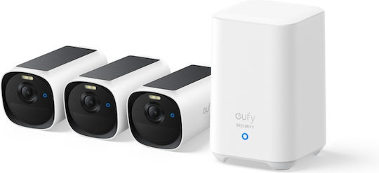 Eufy Σύστημα Παρακολούθησης 3 Ασύρματων Καμερών IP 4MP με Control Hub & Σκληρό Δίσκο