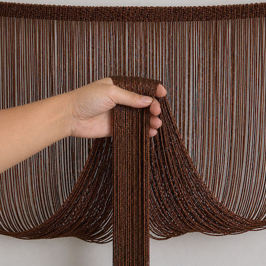 Door Curtain Tassels Decor String 100x200cm Brown