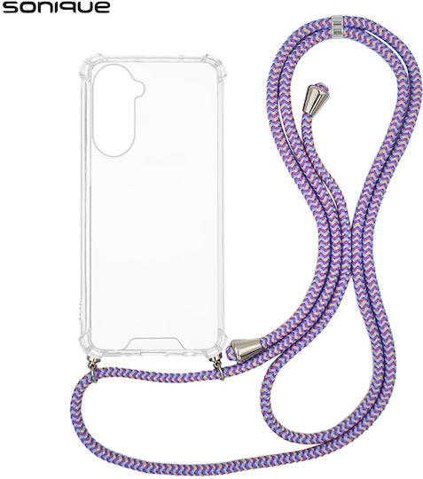 Husă Silicon Curea Sonique Armor Clear Samsung Galaxy A57 5g Curcubeu Lila
