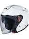 SMK GTJ Solid Бяло Каска Мотор Джет DOT / ECE 22.06 1450гр със Слънцезащита