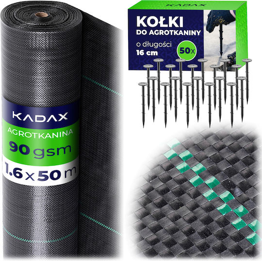 Kadax 47315 Ground Cover Fabric 90gr/m² 1.6x50m Black
