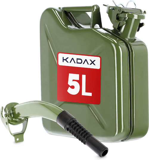 Kadax Stahl Kraftstoffkanister 5l + 31 Cm Trichter Grüne