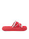 Damen Zehentrenner Rot Farbe Slides
