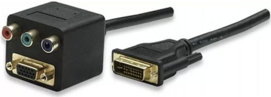 Manhattan Dvi-i Vga Видео Сплитер Кабел 3.0м Черен