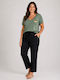 Women's T-shirt Animal Print Green
