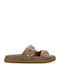 Damen Flache Sandalen Beige