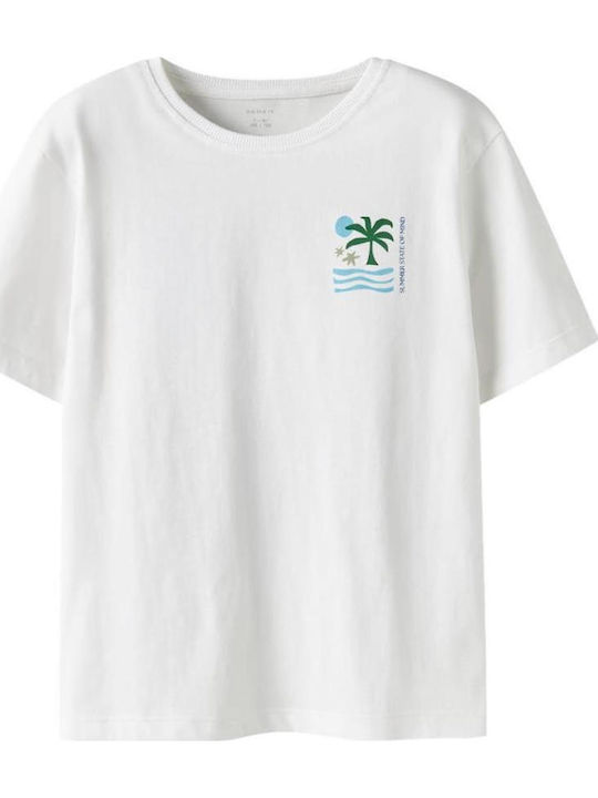 Name It Детска Блуза Къс Ръкав Бяла Hawaii