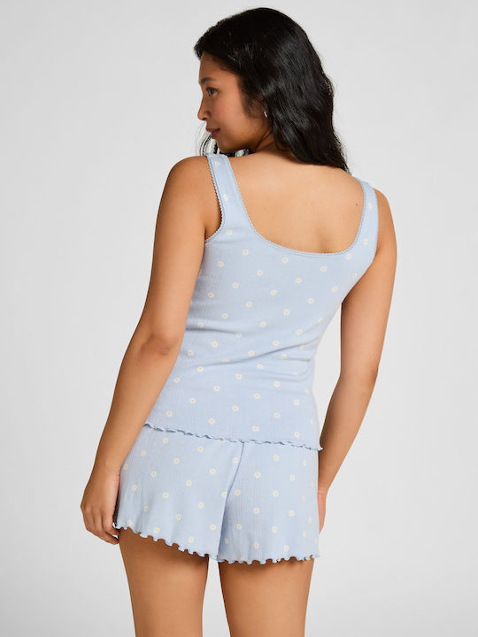 Hunkemöller Summer Women's Pyjama Shorts Blue Pointelle