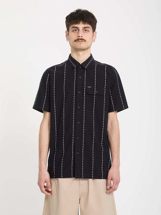 Short Sleeve Cotton Shirt Black