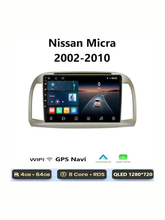 Sistem Audio Auto pentru Nissan Micra 2002-2010 (Bluetooth/USB/WiFi/GPS/Apple CarPlay/Android Auto) cu Ecran Tactil 9"