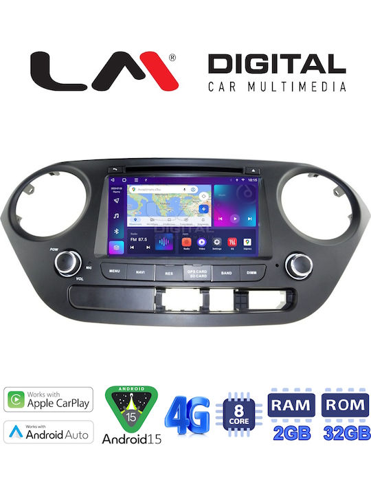 LM Digital Auto-Audiosystem für Hyundai i10 2014-2016 Bluetooth USB AUX Eingebautes Wi-Fi GPS Apple CarPlay Android Auto