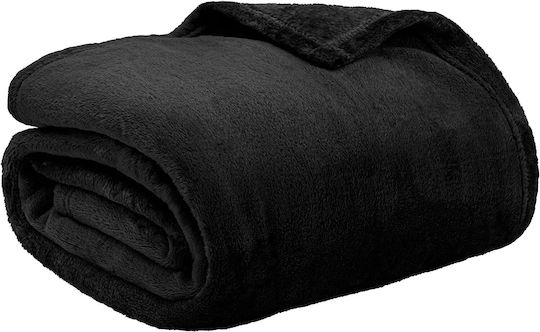 Furry Single Blanket 150x210cm Black