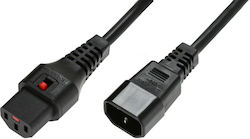 Act IEC C13 / IEC C14 - IEC C13 / IEC C14 Cable 5m Μαύρο PC1003