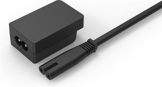 Netzkabel Mit Adapter Typ G (UK) / IEC C8 - IEC C8 Kabel 1,8m Weiß