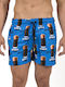Greek Fuel Men's Swimwear Shorts Super Sonic Blue with Prints