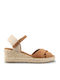 Sommer Damenplattformen im Stil Espadrilles Braun