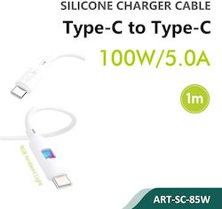 SiiPro USB 2.0 Cable USB-C Male - USB-C 100W White 1m SiiPro USB 2.0 Cable USB-C Male - USB-C 100W White 1m