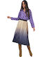 Pleated Midi Skirt Gold
