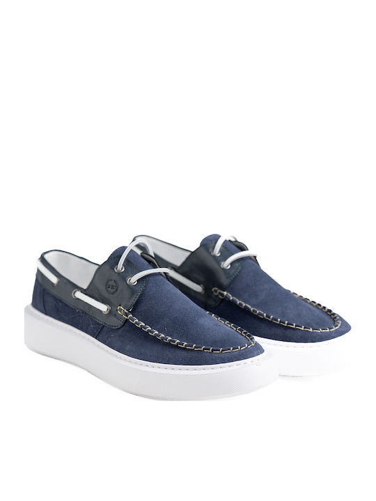 Δερμάτινα Ανδρικά Boat Shoes σε Μπλε Χρώμα
