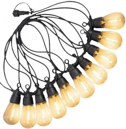 Lightex Set 10 Hängende Solarleuchten Girlande 5W 10lm mit Warmes Weiß Licht 2700K IP44
