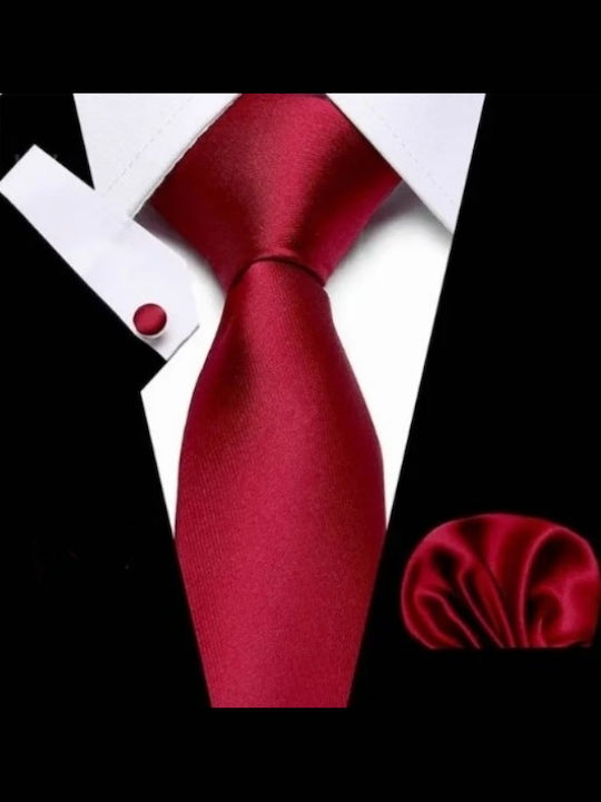 Kesnup Herren Krawatte Set in Roter Farbe