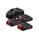Set of 3 Lithium Tool Batteries with 4Ah Capacity