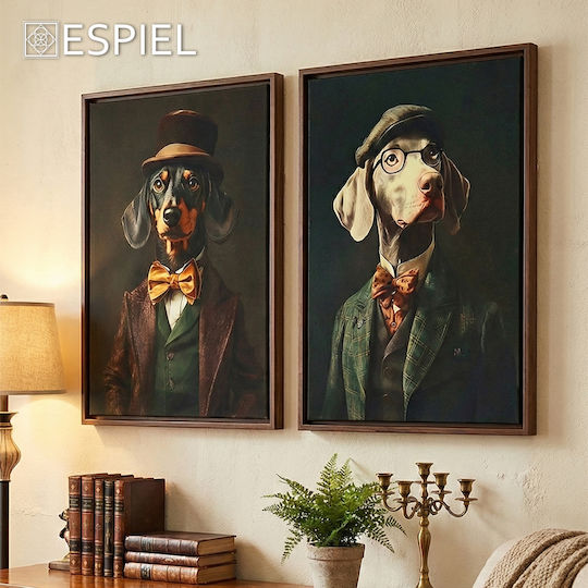 Espiel Hund auf Segeltuch 45x60 cm