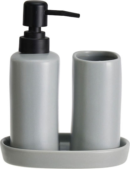 MRShome Bathroom Accessory Set Ceramic Gray 3pcs