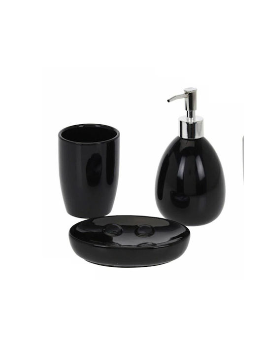MRShome Bathroom Accessory Set Metal Black 3 Pieces