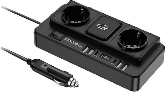 Μετατροπέας Ρεύματος Αυτοκινήτου 12v 220v 2 Πρίζες Usb
