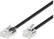 Microconnect Cablu Telefonic Flat RJ11 6P4C 1m Negru (MPK451S)
