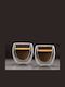 Set Glass Transparent Espresso Cups 80ml 2 Pieces