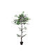 Vidaxl Artificial Ficus Lyrata Green Plant 85 X 18 X 160 Cm Fabric Wood