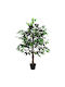 Vidaxl Artificial Ficus Lyrata Green Plant 90 X 16 X 110 Cm Fabric Wood