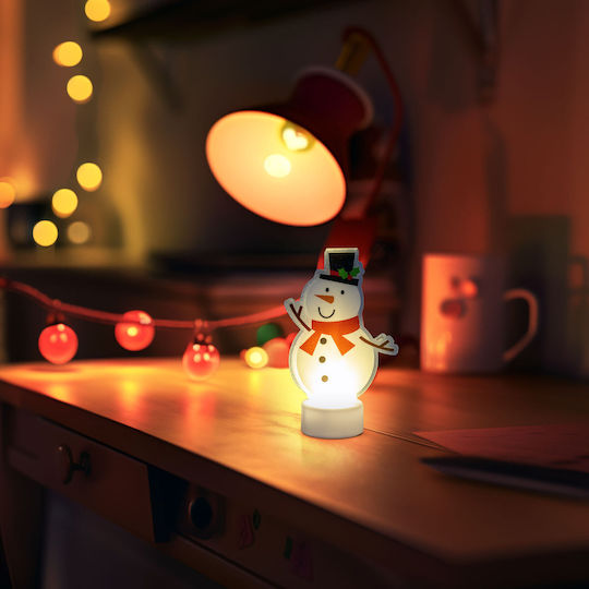 Decorațiune Om De Zăpadă Led Lumină Caldă Alimentată Cu Baterii