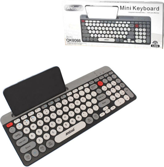 Andowl QK8066 Tastatură Wireless Bluetooth pentru Tabletă Engleză SUA Compatibilă cu Mac