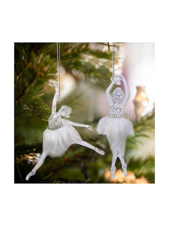 Weihnachtsbaumschmuck Acrylic Ballerina 14 Cm Irisierende Effekt Set 2 Stück