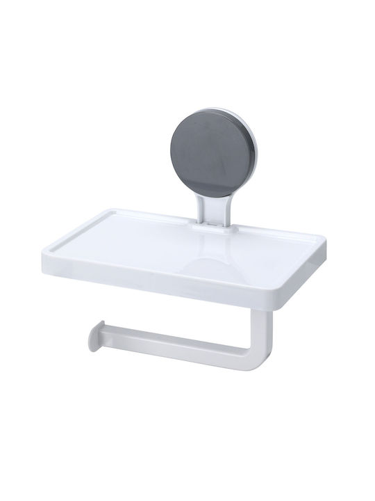 MRShome Wall Mounted Plastic Paper Holder With Suction Cup White
