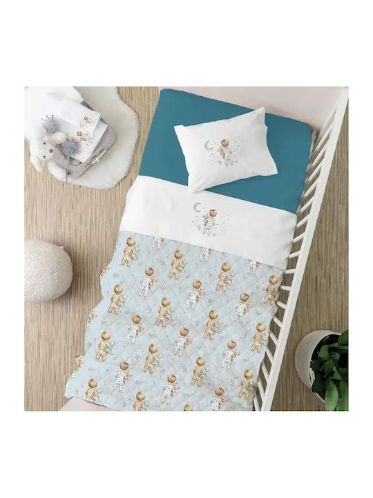 Borea Goodnight Βρεφικό Κουβερλί από Πολυεστέρα Σιέλ 110x140cm