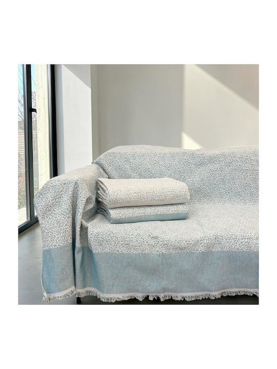 Linea Home Lyn Zweisitzer-Sofa Überwurf 180x240cm Petrol Blau