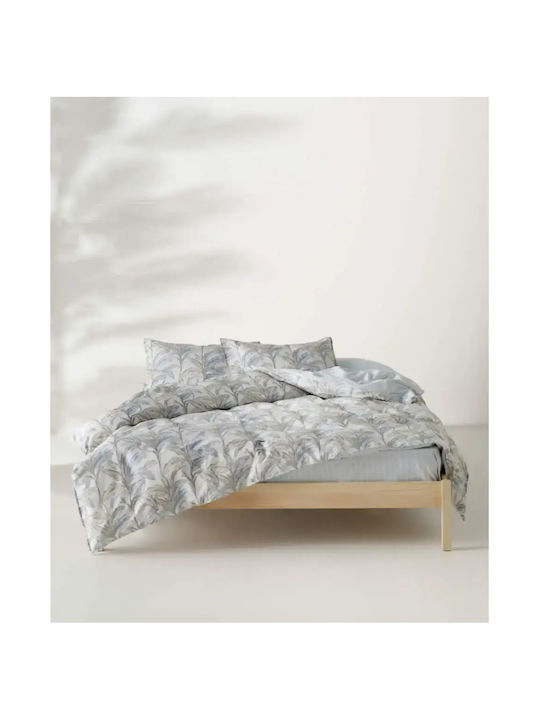 Kentia Kernel Κουβερλί Υπέρδιπλο Βαμβακοσατέν White-blue-beige 230x250cm